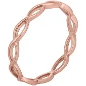 Cai Ring 925/- Sterling Silber rosévergoldet Cut Outs Stacking
