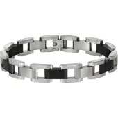 Zeeme Stainless Steel Armband Edelstahl poliert matt zweifarbig schwarz
