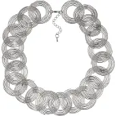 Steuer Modeschmuck Kette Metall Spiralen 48cm