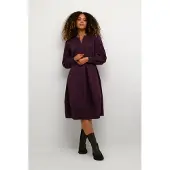 Culture Midikleid "Damen Kleid CUantoinett", Damen, Gr. S, N-Gr, rot (winetasting), Obermaterial: 65% Baumwolle CO. 33% Polyester PES. 2% Elasthan EL., Kleider Midikleid