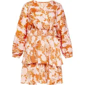 Usha Kleid Frauen orange weiß