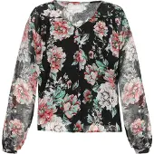 Usha Bluse Frauen schwarz mehrfarbig