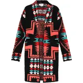 IZIA Strickjacke Frauen schwarz mehrfarbig