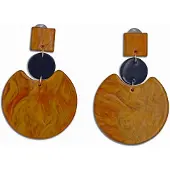 Steuer Modeschmuck Ohrstecker Ohrstecker rund honigfarben