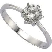 Zeeme Silber Ring Silber 925 rhodiniert mit weißem Zirkonia-Stein