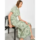 Apricot Hemdblusenkleid "Druckkleid" mit Bindeband, mit Bindeband