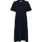 Kaffe Midikleid "Damen Kleid KAjudy", Damen, Gr. L, N-Gr, schwarz (schwarz deep), Obermaterial: 100% Baumwolle CO., Kleider Midikleid