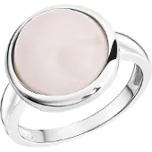 Zeeme Gemstones Ring Silber 925 rhodiniert mit echtem Rosenquarz 12mm