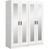 Xonox Garderobenschrank Kleiderschrank Visby | 2-teilig mit Spiegel | weiß