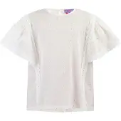 Mymo Bluse Mädchen Weiss Pinkorange Punkte