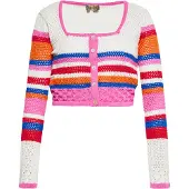 Ebeeza Strickjacke Frauen Wollweiß Mehrfarbig