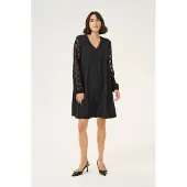 Kaffe Midikleid "Kleid KAmille", Damen, Gr. 40, N-Gr, schwarz (schwarz deep), Obermaterial: 100% Polyester PES., Kleider Midikleid