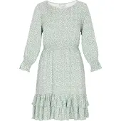 Usha Kleid Frauen türkis weiß