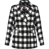 Mymo Blazer Frauen schwarz weiß kariert