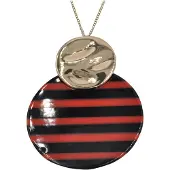 Steuer Modeschmuck Anhänger mit Kette Metall glanz vergoldet 82cm