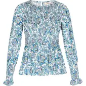 Usha Bluse Frauen blau mehrfarbig