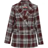 MyMo ROCKS Blazer Frauen Burgunderrot kariert