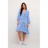 Kaffe Midikleid "Damen Kleid KAellen", Damen, Gr. 42, N-Gr, blau (regatta flower print), Obermaterial: 100% Viskose LENZING ECOVERO CV LenzEcov., Kleider Midikleid