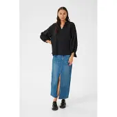 Kaffe Langarmbluse "Damen Langarm-Bluse KAlianna", Damen, Gr. 34, schwarz (schwarz deep), Obermaterial: 80% Viskose CV. 20% Nylon NY., Blusen Langarmbluse