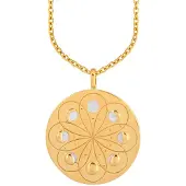 Cai Anhänger mit Kette 925/- Sterling Silber bicolor Mondzyklus Luna