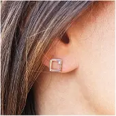 Cai Ohrstecker 925 Sterling Silber rhodiniert Zirkonia