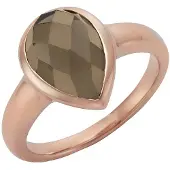 Jamelli Ring 925 Silber rosé vergoldet Rauchquarz