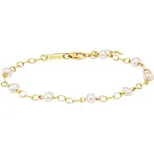 Julie Julsen Armband 925/- Sterling Silber vergoldet 8 Perlen 19cm lang