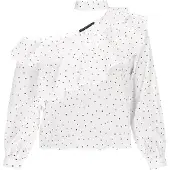 Faina Bluse Frauen cremeweiß schwarz