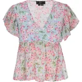 Faina Bluse Frauen hellblau mehrfarbig