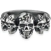 Cai Ring 925/- Sterling Silber matt oxidiert Totenkopf