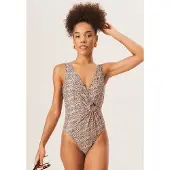 Gini London D Ring Detail Wrap Front Badeanzug