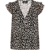 Faina Bluse Frauen cremeweiß schwarz