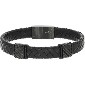 Zeeme Stainless Steel Armband Lederband braun mit Edelstahlverschluss