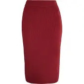 Faina Jersey Bleistiftrock Damen weinrot