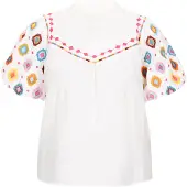 Usha Bluse Frauen weiß mehrfarbig