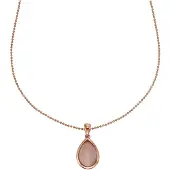 Jamelli Anhänger mit Kette 925 Silber rosé vergoldet Rosenquarz