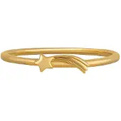 Cai Ring 925 Sterling Silber gelb vergoldet Sternschnuppe