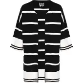 Dreimaster Strickjacke Frauen schwarz weiß streifen
