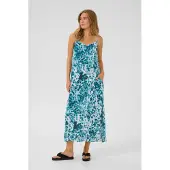 Kaffe Midikleid "Damen Kleid KAthora", Damen, Gr. 42, N-Gr, blau (teal leopard print), Obermaterial: 100% Viskose LENZING ECOVERO CV LenzEcov., Kleider Midikleid