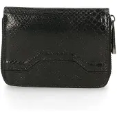 Gave Lux Damenbrieftasche Laminiertes Leder Schlangenmuster Italy