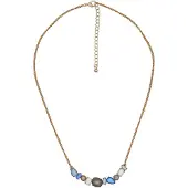 Steuer Modeschmuck Kette Metall Glänzend Glasstein