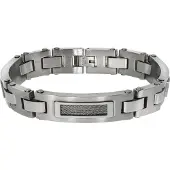 Zeeme Stainless Steel Armband Edelstahl poliert matt mit Stahlseil 21,5cm lang