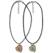 J. Jayz Modeschmuck Kette Freundschaftskette aus 2 Herzen "Paris" an Kordel
