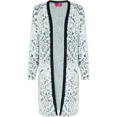 Mymo Strickjacke Frauen weiss schwarz