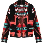 IZIA Strickjacke Frauen schwarz mehrfarbig