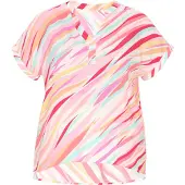 Usha T-Shirt in Übergröße Frauen Mehrfarbig Rosa