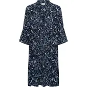 Kaffe Midikleid "Damen Kleid KAellen", Damen, Gr. 40, N-Gr, blau (midnight marine chalk flower), Obermaterial: 100% Viskose LENZING ECOVERO CV LenzEcov., Kleider Midikleid
