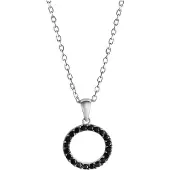 Celesta Silber Halskette Silber 925 rhodiniert 42+3cm lang mit schwarzen Zirkonia-Steinen