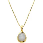 Jamelli Anhänger mit Kette 925 Silber rhodiniert Mondstein weiß