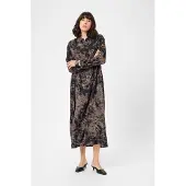 Kaffe Midikleid "Damen Kleid KAjamie", Damen, Gr. 34, N-Gr, braun (braun graphic print), Obermaterial: 50% Viskose CV. 50% Viskose LENZING ECOVERO CV LenzEcov., Kleider Midikleid